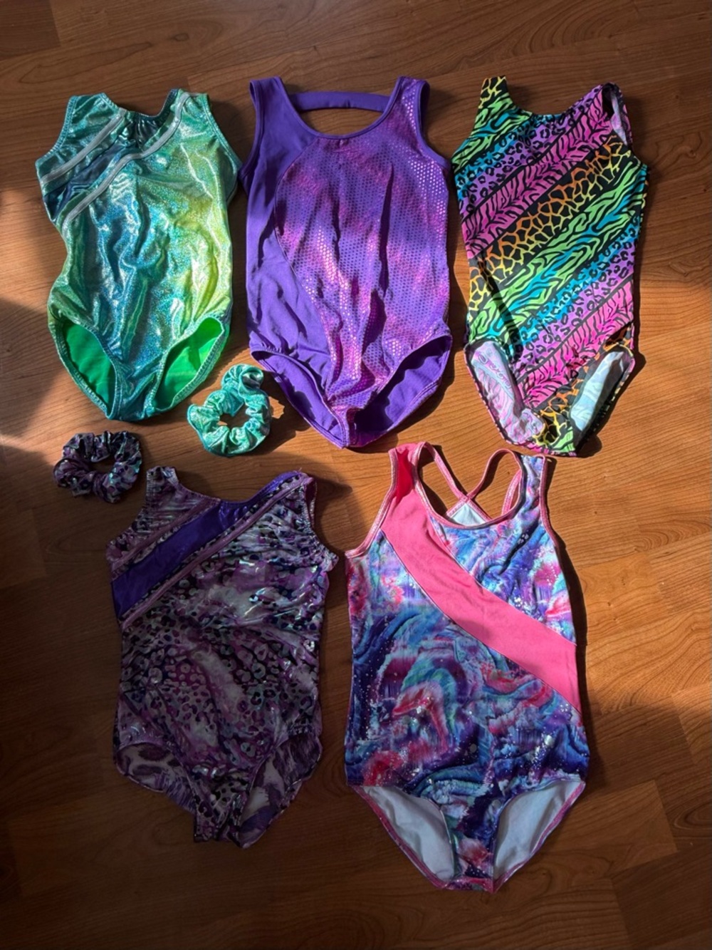 Danskin Now Girls' Multicolor Leotard Set - Purple, Teal, Pink, Green